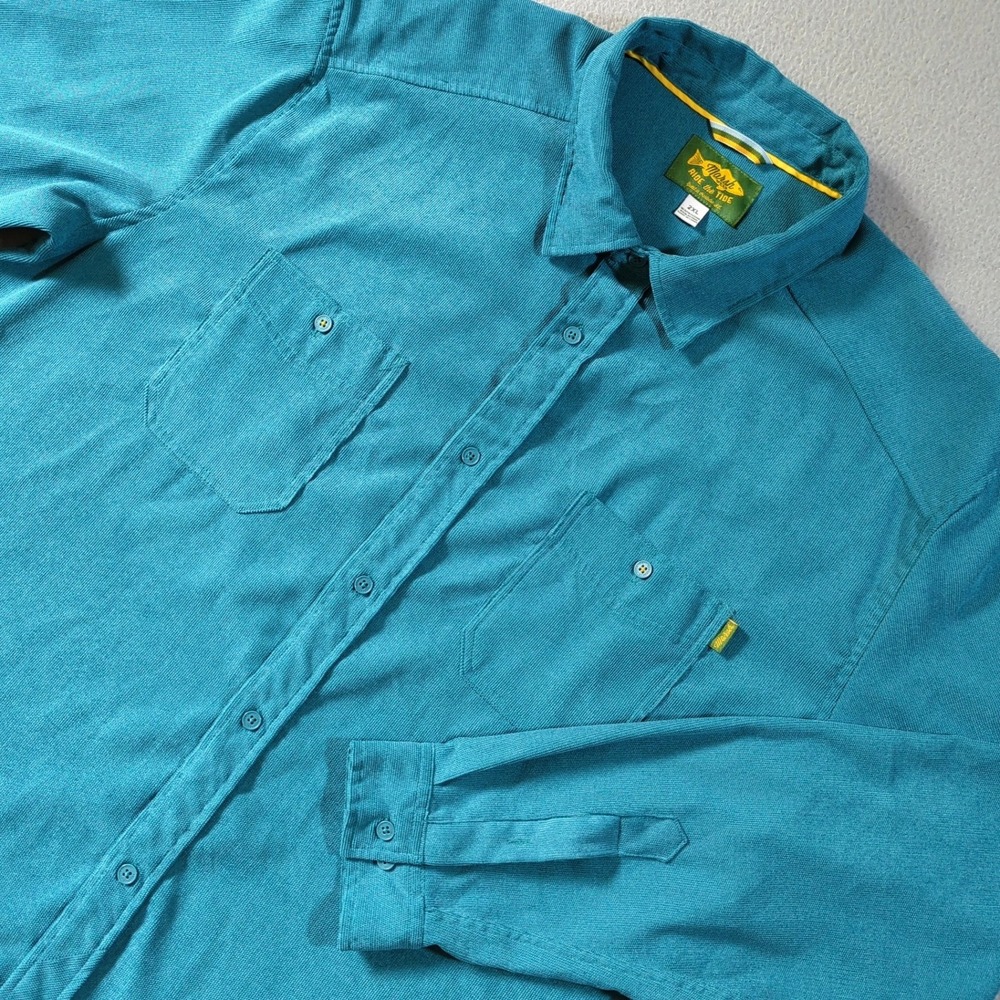Marsh Wear Cordie Shirt Mens 2XL Harbor Blue Performance Long Sleeve Ride Tide
